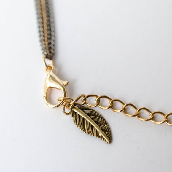 Vintage Boho Bib Necklace, Vintage Artisan Asymmetrical Statement Necklace - Picture 7 of 8